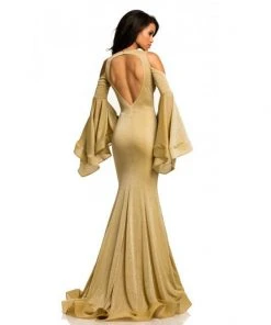 Johnathan Kayne - 8111 Bell Sleeve Glitter Knit Gown Formal Gowns 17 Johnathan Kayne - 8111 Bell Sleeve Glitter Knit Gown Formal Gowns
