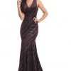 Johnathan Kayne - 8229 Shimmering V-Neck Fitted Mermaid Gown Formal Gowns