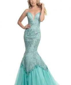 Johnathan Kayne - 9001 Dramatically Embellished Strapless Mermaid Gown Formal Gowns