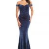 Johnathan Kayne - 9011 Radiantly Beaded Off Shoulder Velvet Gown Formal Gowns