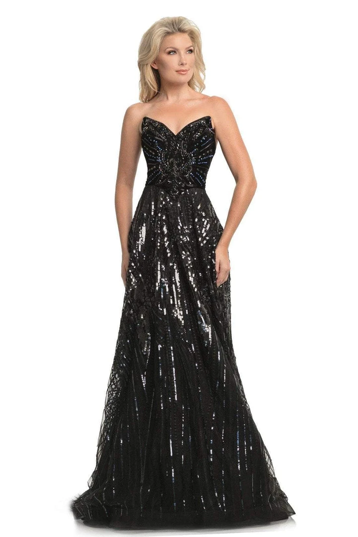 Formal Gowns Johnathan Kayne - 9014 Strapless V-Neck Sequined A-Line Gown 3 Formal Gowns Johnathan Kayne - 9014 Strapless V-Neck Sequined A-Line Gown
