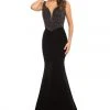 Johnathan Kayne - 9019 Fully Studded Bodice Velvet Mermaid Gown