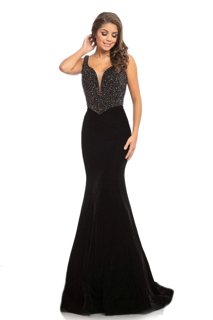 Johnathan Kayne - 9019 Fully Studded Bodice Velvet Mermaid Gown 3 Johnathan Kayne - 9019 Fully Studded Bodice Velvet Mermaid Gown