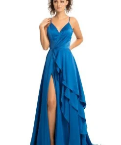 Johnathan Kayne - 9033 Sleeveless Drape Skirt Charmeuse Evening Gown Formal Gowns