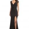 Johnathan Kayne - 9043 Plunging V-neck Glitter Knit Trumpet Dress Formal Gowns 2 Johnathan Kayne - 9043 Plunging V-neck Glitter Knit Trumpet Dress Formal Gowns