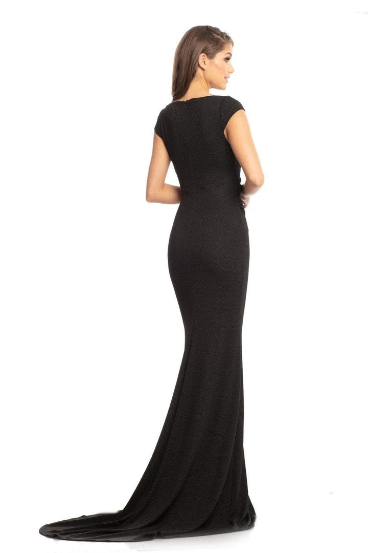Johnathan Kayne - 9043 Plunging V-neck Glitter Knit Trumpet Dress Formal Gowns 4 Johnathan Kayne - 9043 Plunging V-neck Glitter Knit Trumpet Dress Formal Gowns