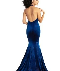 Johnathan Kayne - 9046 Jeweled High Halter Mermaid Gown With Cape Formal Gowns