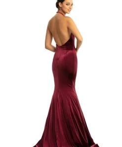Johnathan Kayne - 9046 Jeweled High Halter Mermaid Gown With Cape Formal Gowns