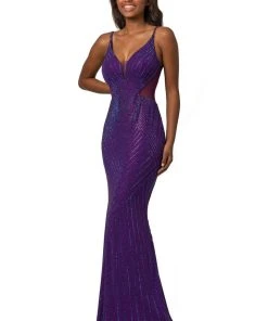 Johnathan Kayne - 9049 Embellished Deep V-neck Trumpet Dress 11 Johnathan Kayne - 9049 Embellished Deep V-neck Trumpet Dress