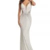 Johnathan Kayne - 9049 Embellished Deep V-neck Trumpet Dress