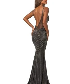 Johnathan Kayne - 9049 Embellished Deep V-neck Trumpet Dress 10 Johnathan Kayne - 9049 Embellished Deep V-neck Trumpet Dress