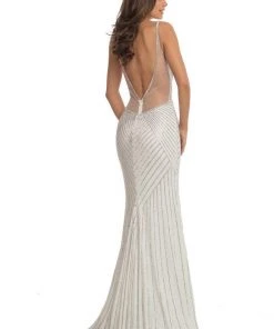 Johnathan Kayne - 9049 Embellished Deep V-neck Trumpet Dress 8 Johnathan Kayne - 9049 Embellished Deep V-neck Trumpet Dress