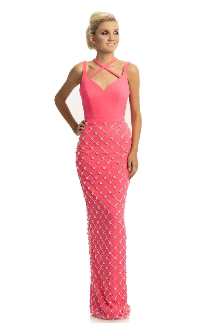 Johnathan Kayne - 9064 Beaded Sheath Dress With Back Slit 5 Johnathan Kayne - 9064 Beaded Sheath Dress With Back Slit