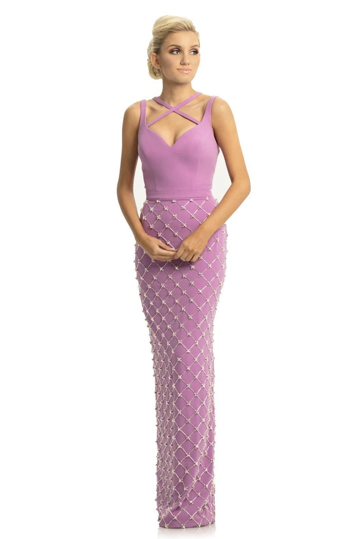 Johnathan Kayne - 9064 Beaded Sheath Dress With Back Slit 7 Johnathan Kayne - 9064 Beaded Sheath Dress With Back Slit