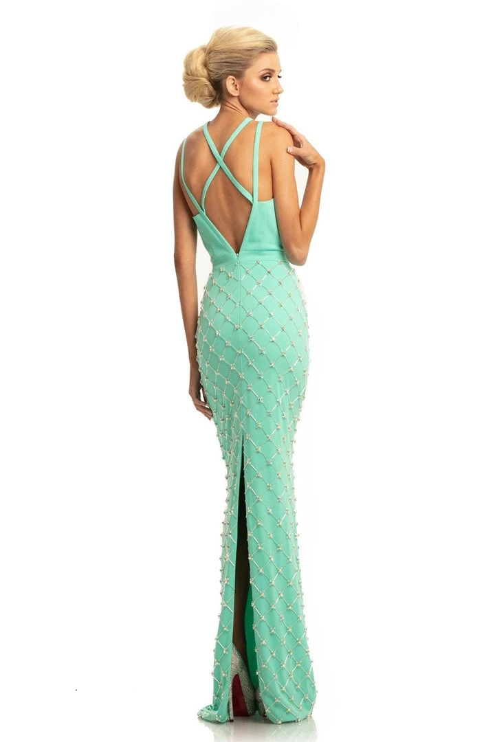 Johnathan Kayne - 9064 Beaded Sheath Dress With Back Slit 4 Johnathan Kayne - 9064 Beaded Sheath Dress With Back Slit