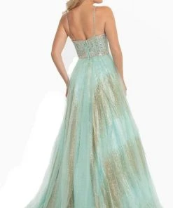 Formal Gowns Johnathan Kayne - 9067 Sleeveless Sparkly Glitter Mesh A-Line Gown