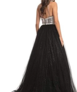 Formal Gowns Johnathan Kayne - 9067 Sleeveless Sparkly Glitter Mesh A-Line Gown