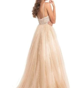 Formal Gowns Johnathan Kayne - 9067 Sleeveless Sparkly Glitter Mesh A-Line Gown