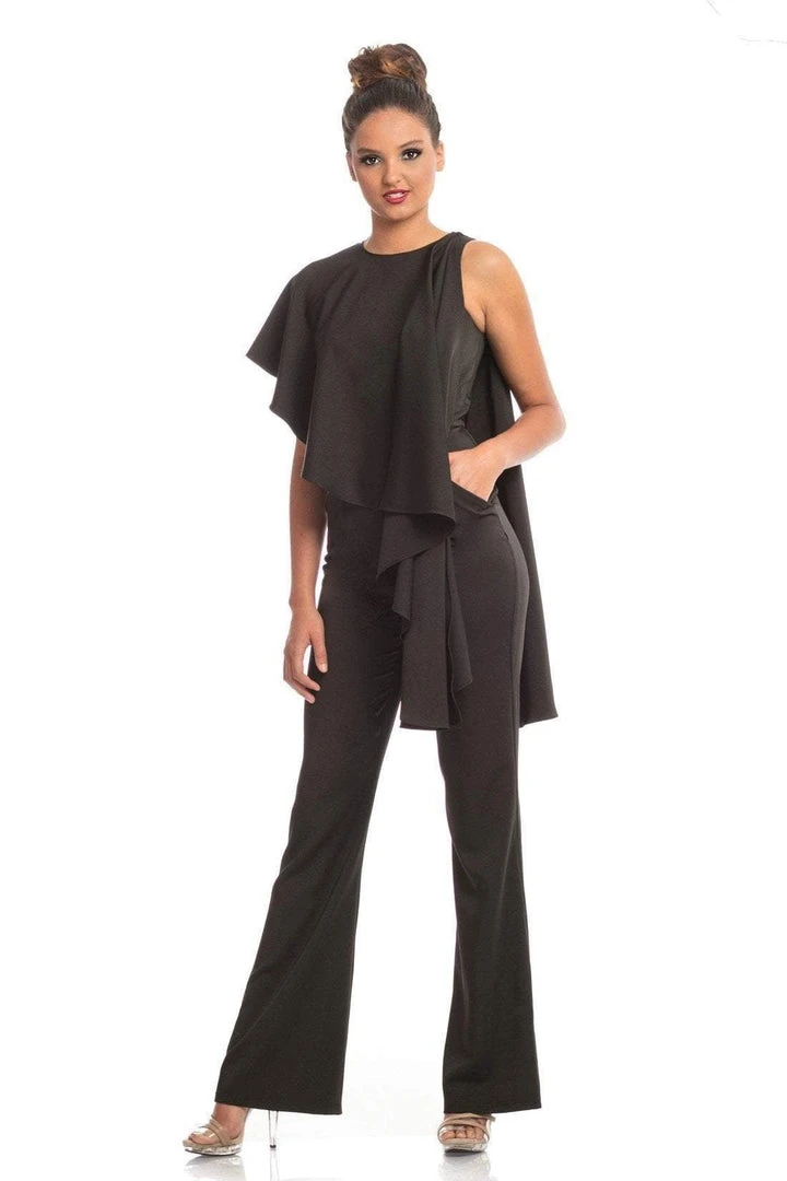Johnathan Kayne - 9083 Sleeveless Jewel Neck Jumpsuit With Cape Detail Plus Size Dresses 3 Johnathan Kayne - 9083 Sleeveless Jewel Neck Jumpsuit With Cape Detail Plus Size Dresses