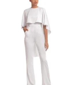 Johnathan Kayne - 9083 Sleeveless Jewel Neck Jumpsuit With Cape Detail Plus Size Dresses 10 Johnathan Kayne - 9083 Sleeveless Jewel Neck Jumpsuit With Cape Detail Plus Size Dresses