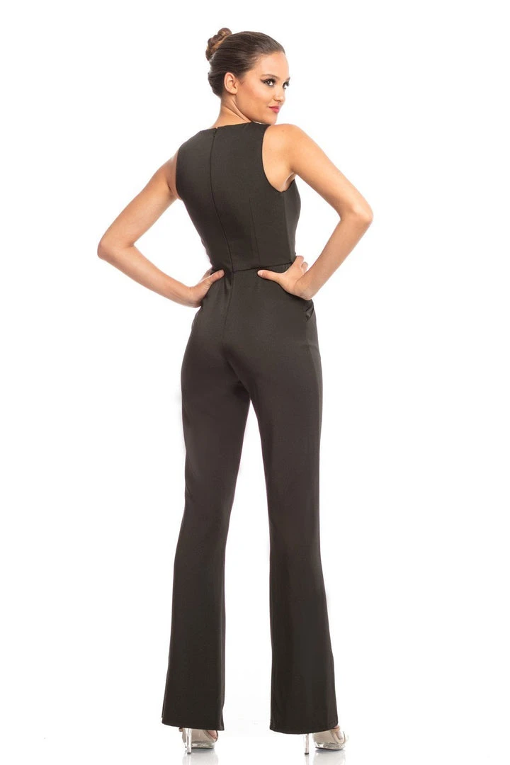 Johnathan Kayne - 9083 Sleeveless Jewel Neck Jumpsuit With Cape Detail Plus Size Dresses 4 Johnathan Kayne - 9083 Sleeveless Jewel Neck Jumpsuit With Cape Detail Plus Size Dresses