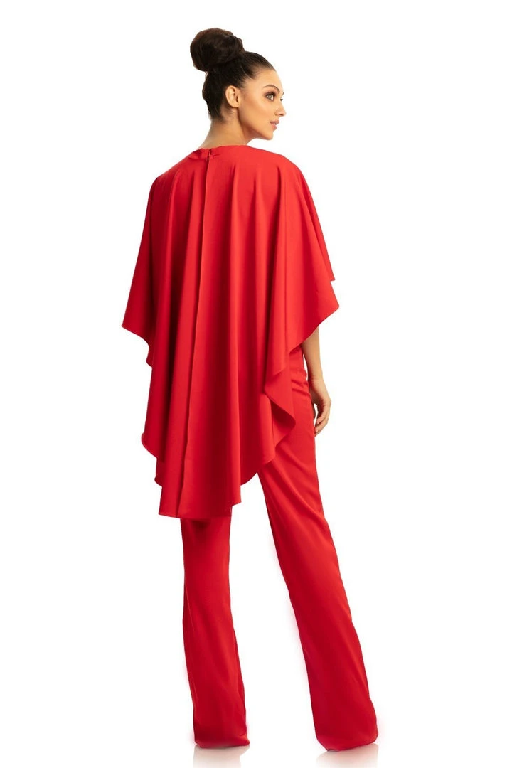Johnathan Kayne - 9083 Sleeveless Jewel Neck Jumpsuit With Cape Detail Plus Size Dresses 8 Johnathan Kayne - 9083 Sleeveless Jewel Neck Jumpsuit With Cape Detail Plus Size Dresses
