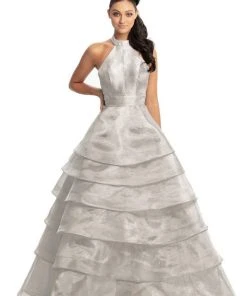 Formal Gowns Johnathan Kayne - 9093 High Halter Tiered Ballgown