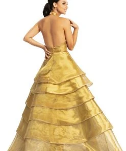 Formal Gowns Johnathan Kayne - 9093 High Halter Tiered Ballgown