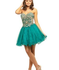 Cocktail Dresses Johnathan Kayne - 9214 Appliqued Sweetheart Cocktail Dress