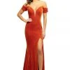 Johnathan Kayne - 9227 Off-Shoulder Plunging Neck Velvet Mermaid Gown Formal Gowns