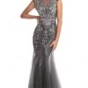 Johnathan Kayne - Illusion Jewel Stretch Lace Mermaid Gown 9039 - 1 Pc Royal In Size 14 Available