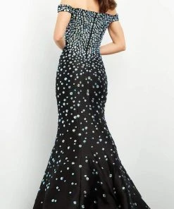Formal Gowns Jovani - 00699 Beaded Off Shoulder Mermaid Gown