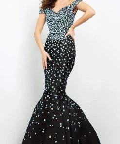 Formal Gowns Jovani - 00699 Beaded Off Shoulder Mermaid Gown