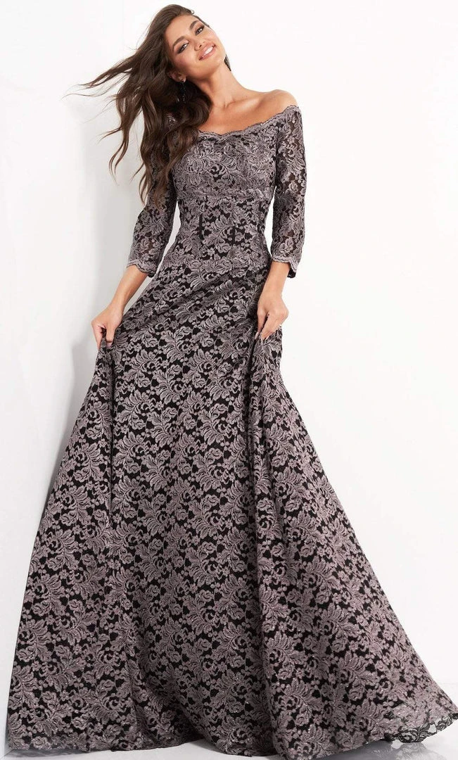 Jovani - 03357 Lace Off Shoulder A-line Gown Formal Gowns 3 Jovani - 03357 Lace Off Shoulder A-line Gown Formal Gowns
