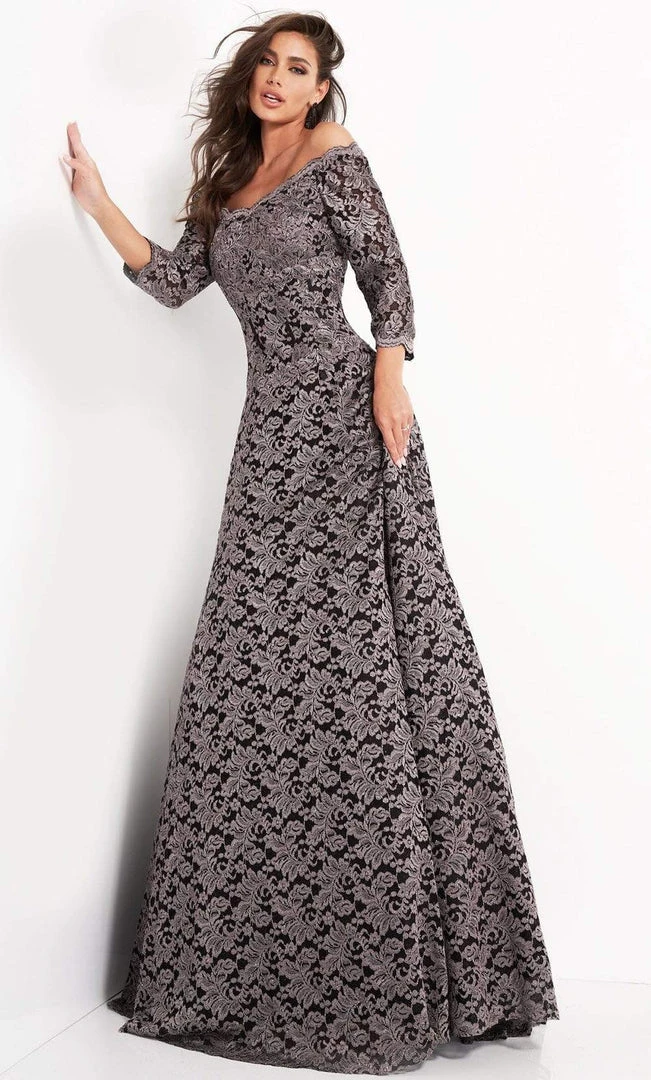Jovani - 03357 Lace Off Shoulder A-line Gown Formal Gowns 5 Jovani - 03357 Lace Off Shoulder A-line Gown Formal Gowns