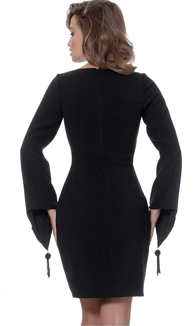 Jovani - 3314 Bateau Long Sleeves Sheath Dress Cocktail Dresses 4 Jovani - 3314 Bateau Long Sleeves Sheath Dress Cocktail Dresses