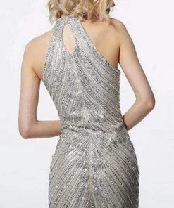 Jovani - 3834 Embellished Halter Neck Cocktail Dress Cocktail Dresses