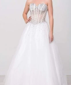 Formal Gowns Jovani - 47131 Sweetheart Embellished Tulle Ballgown