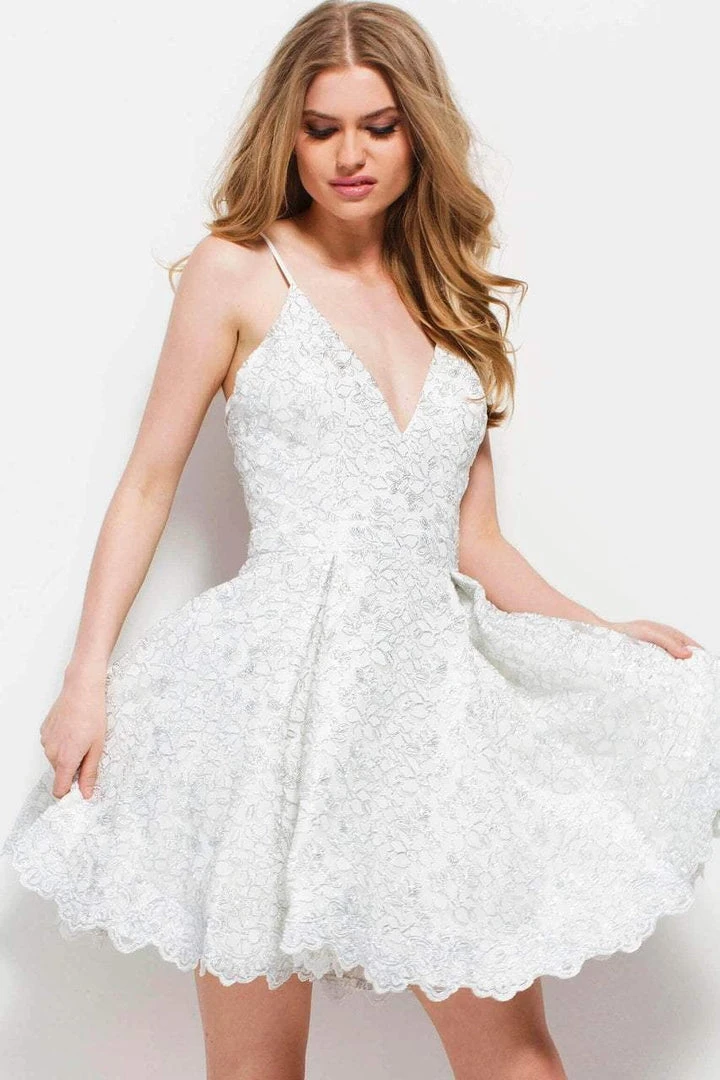 Cocktail Dresses Jovani - 51788 Dainty Spaghetti Straps Short Dress 3 Cocktail Dresses Jovani - 51788 Dainty Spaghetti Straps Short Dress