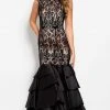 Jovani - 52086 Lace Jewel Neck Tiered Trumpet Dress Formal Gowns