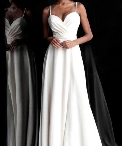 Formal Gowns Jovani - 66253 Sleeveless Sweetheart Long A-line Dress With Train