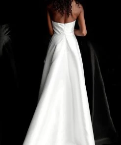 Jovani - 66852 Strapless Pantsuit With Overskirt Plus Size Dresses