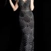 Jovani - 66967 Embellished Plunging Sweetheart Trumpet Dress Formal Gowns