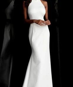 Formal Gowns Jovani - 67661 Sleeveless High Halter Trumpet Dress With Train