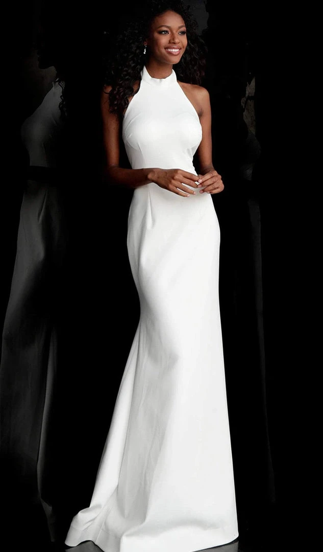 Formal Gowns Jovani - 67661 Sleeveless High Halter Trumpet Dress With Train 3 Formal Gowns Jovani - 67661 Sleeveless High Halter Trumpet Dress With Train