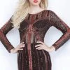 Jovani - 68478 Embellished Long Sleeve Bateau Fitted Dress Cocktail Dresses 2 Jovani - 68478 Embellished Long Sleeve Bateau Fitted Dress Cocktail Dresses