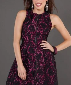 Jovani - 74156 Floral Patterned A Line Cocktail Dress Cocktail Dresses