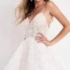 JVN By Jovani Jovani - Embroidered A-Line Cocktail Dress JVN04709SC - 2 Pc Off White In Size 00 And 0 Available Cocktail Dresses