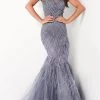 Jovani - Illusion Jewel Trumpet Evening Gown 04702SC - 1 Pc Ink In Size 10 Available