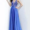 JVN By Jovani Jovani - JVN00927 Lace Deep Halter V-neck A-line Gown 1 JVN By Jovani Jovani - JVN00927 Lace Deep Halter V-neck A-line Gown